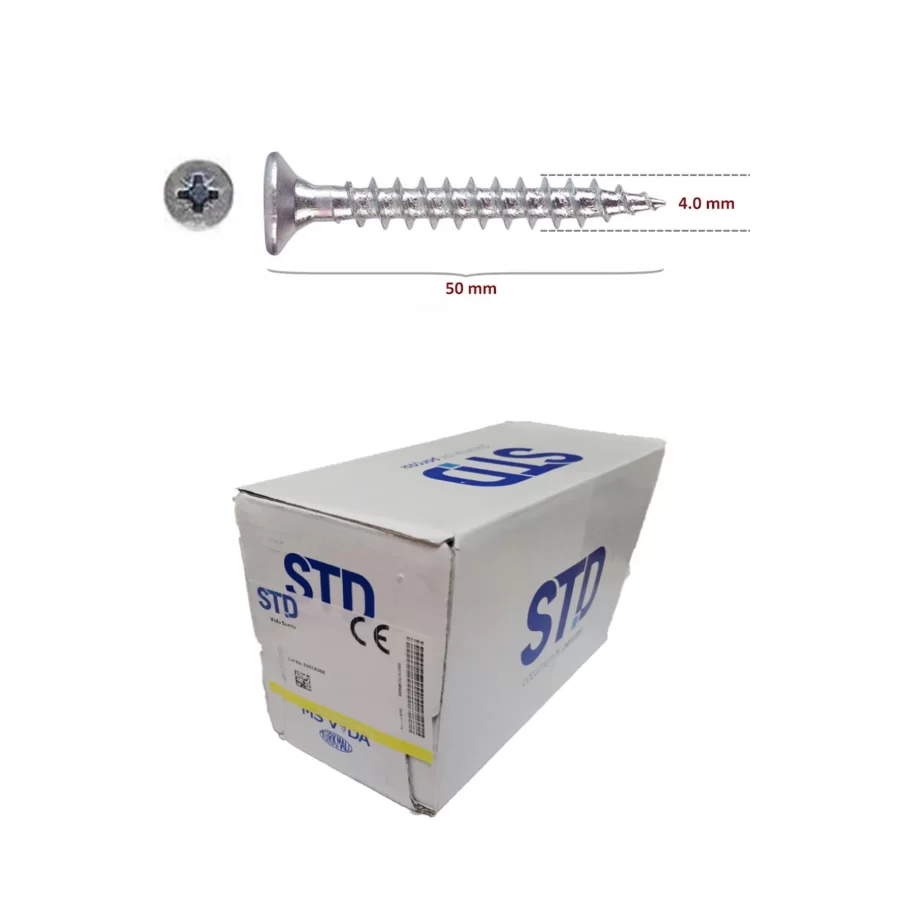 STD Ağaç ve Sunta Vidası 4x50 Kutu 500 Adet