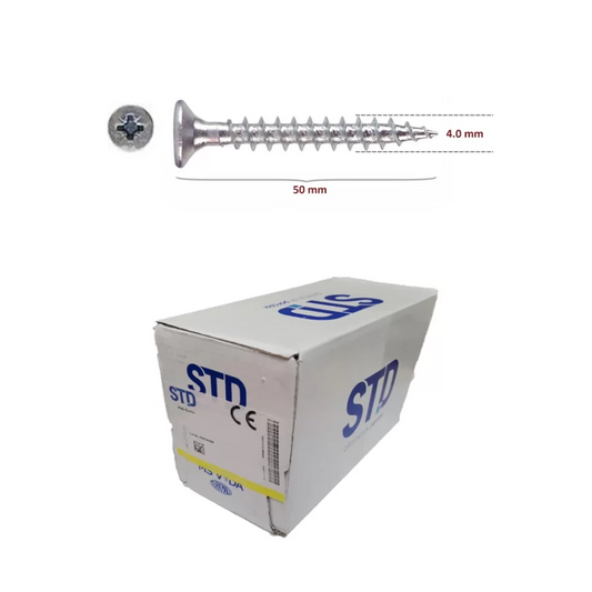 STD Ağaç ve Sunta Vidası 4x50 Kutu 500 Adet