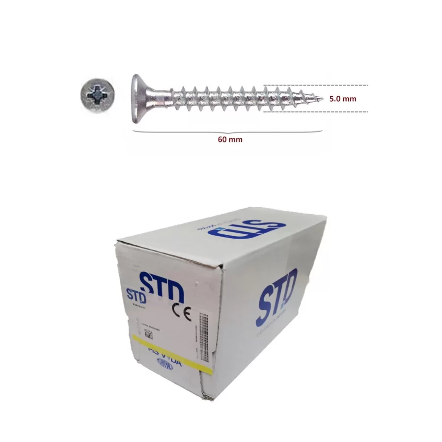 STD Ağaç ve Sunta Vidası 5x60 Kutu 200 Adet
