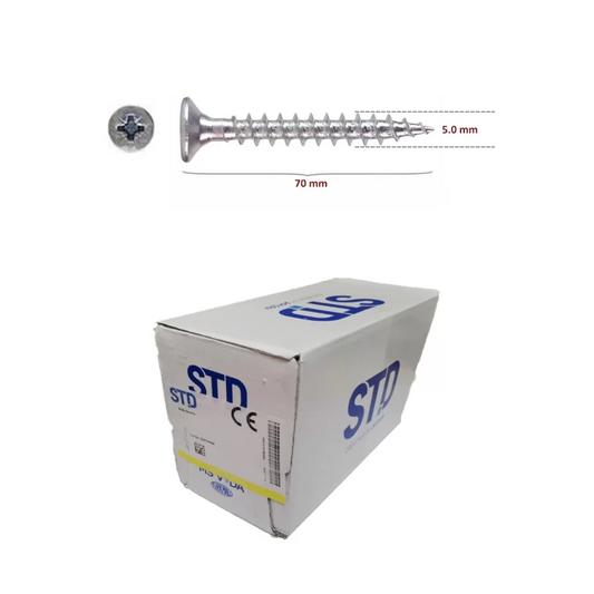 STD Ağaç ve Sunta Vidası 5x70 Kutu 200 Adet