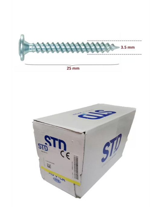 STD Arkalık Vidası 3.5x25 Sunta Vidası Kutu 1000 Adet