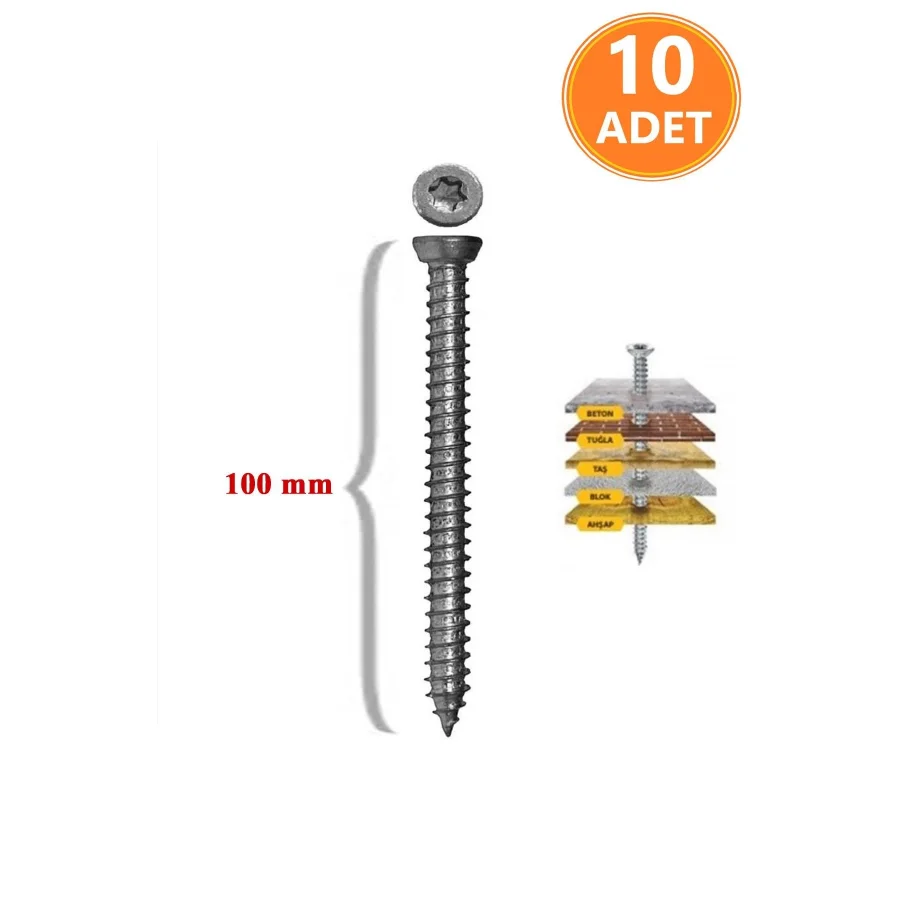 STD Buldeks Vida Panel Vidası 7.5x100 10 Adet