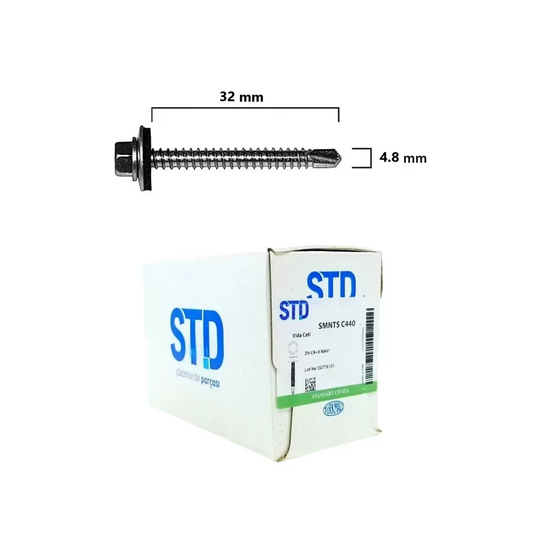 STD Trapez Çatı Vidası Pullu 4.8x32 Paket 400 Adet