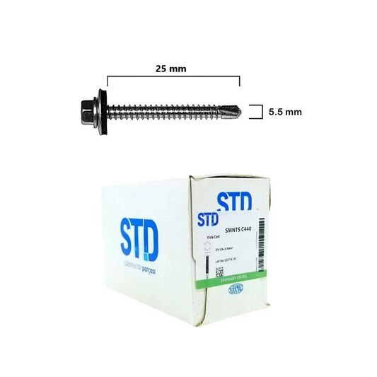 STD Trapez Çatı Vidası Pullu 5.5x25 Paket 400 Adet